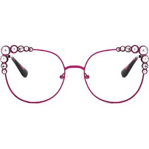 Zeelool Stylish Metal Cat Eye Glasses Frame for Women with Non-prescription Clear Lens ZJGM751692