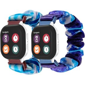 NewJourney Scrunchie Band Compatible with Gizmo Watch 3/2/1 & Gabb Watch 3/2/1 & SyncUP Kids Watch, Cute Printed Stretchy Solo Loop Band Replacement, Easy to Take on and off