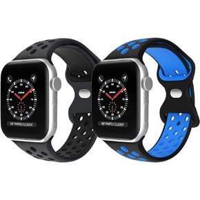 [2 Pack] Sport Band for Kids Apple Watch Band 38mm 40mm 41mm & 42mm 44mm 45mm 49mm,Soft Breathable Silicone Smartwatch Band for iWatch Series 9/8/7/6/5/4/3/2/1/SE/SE2/Ultra 2/Ultra,Kids Size for Small Wrist