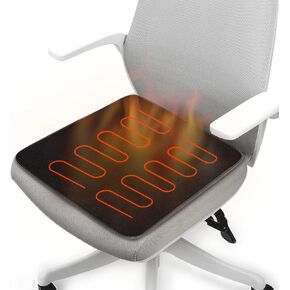 Foldable Heated Seat Cushion for Hips, Heating Chair Pad, 3 Temperature Settings with USB Port, Light & Portable - Office/Home Use Black
