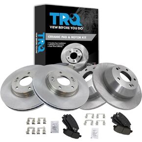 TRQ Front & Rear Premium Posi Ceramic Brake Pad & Rotor Kit for Kia Hyundai