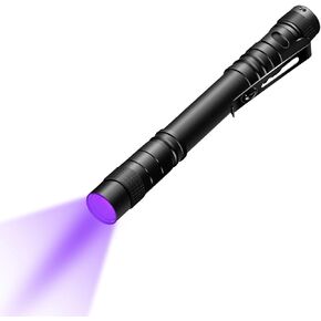 UV Black Light Flashlight Mini, 395nm Pen Light with Clip, Ultraviolet Blacklight for Pet Urine Detection, Waterproof Detector Light for Dry Stains, Bed Bug, Scorpion, Hotel Inspection