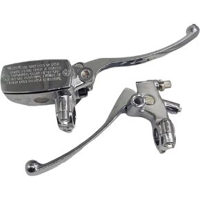 7/8" 22mm Handlebar Brake Master Cylinder Clutch Lever Left Clutch Right Brake Master Cylinder Compatible for Motorcycle (Chrome)