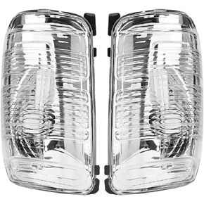 Acouto Wing Mirror Indicator Lens Covers Car Exterior Door Wing Mirror Turn Signal Light Cover Lamp Shells Left and Right 1847387 1847389 1 Pair Fit for Ford Transit from 2013