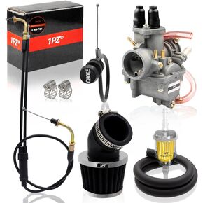 1PZ CW8-P01 Carburetor Carb Air Fuel Filter & Throttle Choke Cable Replacement for Yamaha Y-Zinger PW80 Big Wheel BW80 21W-14101-01-00 1RY-14101-02-00 1983-2006