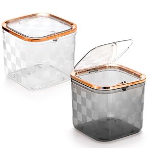 SOUJOY 2 علبة قمامة صغيرة، علبة قمامة صغيرة لسطح المكتب مع غطاء ضغط، سلة قمامة النفايات، موزع سلة مهملات بلاستيكية للكونترتوب، الحمام، الزينة، سطح المكتب، الطاولة أو طاولة القهوة in Kuwait