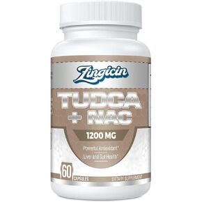 TUDCA with NAC Supplement 1200mg - 60 Capsules,Powerful TUDCA Bile Salt Plus N-Acetyl-Cysteine,Antioxidant Supplements for Liver,Digestion