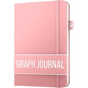 Scribbles That Matter Graph paper journal for writing| 150 pages, 120gsm Thick Paper with Sticky Notes, 2 bookmarks, pen holder, elastic band, (V) leather hard cover graph notebook,5.75x8.2 inches