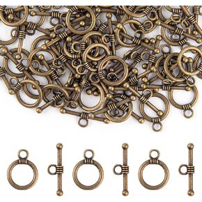 RP Remarkable Power, 50 Pack T-Bar Bronze Bracelet Toggle Clasps for DIY Jewelry Making