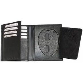 Marshal Leather Wallet Badge Holder Sheriff Officer ID Police Shield Security Black Case