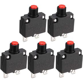 uxcell AC 125V/250V 15A Push Button Circuit Breaker for Air Compressor 5 Pcs