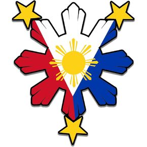 Filipino Pride Star Sun Flag Sticker - Self Adhesive - Vinyl Decal Philippine Philippines for Car (5" x 3.3")