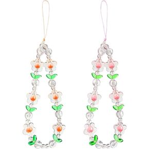 Anti-Lost Chain for Women Girls Beaded Mobile Phone Lanyard Wrist Strap Y2K Cute Phone Charm Chain Strap for Women Girls-Cell Phone Case