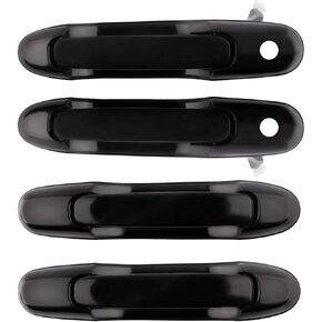 4Pcs Door Handle for Toyota 1998 1999 2000 2001 2002 2003 Sienna Black Exterior Right Left Front Rear 69220-08010 FL, 69210-08010 FR, 69230-08010 RL/RR