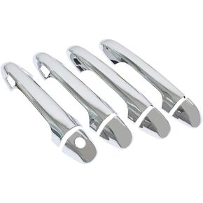 NewYall Chrome Outside Exterior Door Handle Covers for Toyota Highlander 2014-2019 Tacoma 2016-2023 Outer Front Rear Left Driver and Right Passenger Side with Smart Keyhole