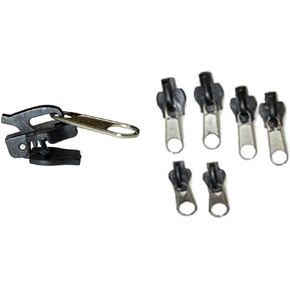 6Pcs Black Universal Instant Fix Zipper Repair Kit - Replacement Slider Rescue Zippers for Repairing Coats Jacket - Zippers Seam Ripper Zipper Repair Kit Nice Arts, Crafts and Sewing