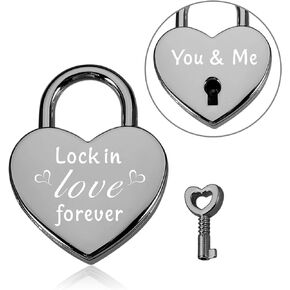 1 Year Anniversary Men Gifts Love Heart Lock and Key Gifts for First Anniversary, One Year Anniversary, 1st Year Anniversary Paper Gifts for Him Husband Girlfriend Boyfriend Birthday Christmas Gifts