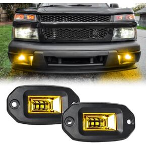 LED Flush Mount Pods,EBESTauto Amber Flush Mount LED Pods 20W Flush Mount LED Lights 12V LED Work Light Bumper Driving Lights Off Road LED Pod Lamp Backup for ATV UTV SUV Truck Boat
