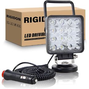 RIGIDON 6.5 Inch 36W LED Work Light with Magnet Base Waterproof Spot Light 12V 24V Offroad Lighting LED Fog Lights for Car SUV ATV Tractor Boat Truck 4x4 Camping
