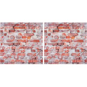 MECCANIXITY Dollhouse Floorboards 4 x 4 Inch Red Brick Dollhouse Wallpaper and Flooring for Dollhouse Accessories 2 Pcs