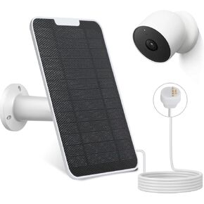 6w Premium Solar Panel Charger Compatible with Google Nest Cam Outdoor or Indoor (Battery Version), with 13.1Ft/4m Fast Charging Cable, IP65 Weatherproof and Adjustable Mount