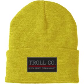TROLL CO. CLOTHING Insulated Winter Knit Beanie with Logo Patch – Comfort Fit, Durable Outdoor Headwear