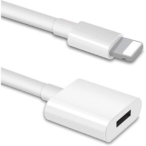 iPhone Charger Extension Cable Compatible for iPhone/iPad,[Apple MFi Certified] Lightning Extender Dock Male to Female Lightning Cord Extension Adapter Pass Video Data Audio(6.6FT White)