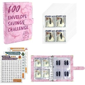 100 مغلف تحدي توفير المال، لتوفير 500 دولار، 5050 و10000 دولار، ملف توفير المال A5 مع مظاريف نقدية، 100 يوم، 52 أسبوعًا و30 يومًا، مخطط الميزانية لتوفير المال in Kuwait