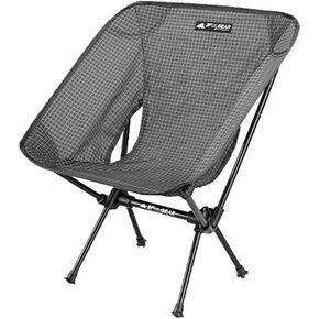 3F UL Gear Portable Folding UHMWPE Ultralight Chair Travel Outdoor Camping Fishing Seat Moon Chair Office Home Tools Furniture Chairs (Black-M)