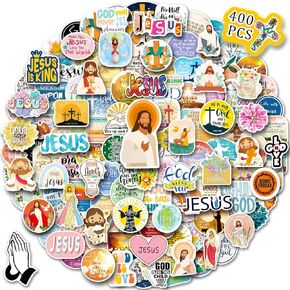 400PCS Christian Stickers, Jesus Bible Verse Stickers for Journaling Religious Motivational Quote Stickers Pack God Christian Gifts for Women Adults