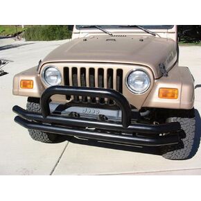 RAMPAGE PRODUCTS Rampage Front Tube Bumper with Hoop | Steel, Black | 8620 | Fits 1976 - 2006 Jeep CJ, Wrangler YJ & TJ