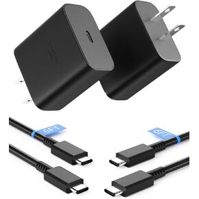 [2-Pack] 45W USB C Charger-Samsung Super Fast Wall Charger Type C for Samsung Galaxy S22/S22+/S22 Ultra/S21 Ultra/S21/S21 Plus/S20 Ultra/S20/S20+/Note 20/10/S10/S9/S8 with 6ft Type C Cord