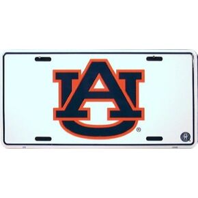 HangTime Auburn (AU Logo) Embossed Metal auto tag