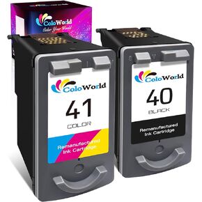 Remanufactured Ink Cartridge Replacement for Canon 40 41 Ink Cartridges PG-40 CL-41 Combo Pack Fit for Canon PIXMA Pixma MP140 iP2500 MP470 MP150 MP190 MP160 iP2600 iP1800 MP210 Printer