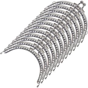 YEUIKERR 12Pcs Metal Purse Clasp Frame 4 Inch Coin Purse Clasp Bag Kiss Clasp Lock Arch Purse Coin Bag Clasp for DIY Craft Bag Handle Sewing (Silver)