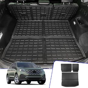 Rongtaod Cargo Mat Compatible with 2015-2024 Ford Edge Trunk Mat Trunk Liner TPE Cargo Liner Back Seat Cover Protector 2023 Edge Accessories (Backrest Mats+Trunk Mat)