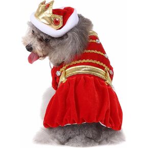 Halloween Dog Queen Dresses, Costumes Pet Queen with Diamond Crown Puppy Clothes Costumes Outfits for Dog Cat Kitten Decoration Cosplay Party (Queen, S)