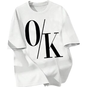 WDIRARA Boy's Letter Print Short Sleeve Round Neck T Shirt Casual Summer T Shirts