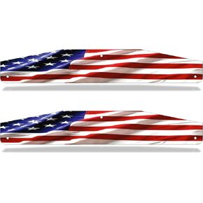 Universal Mud Flap Splash Guard Stainless Steel Weights for Semi Trailer Trucks - Stars & Stripes - 4" x 24" - 2 Piece Set