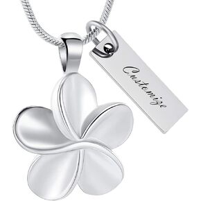 Flower Cremation Ashes Jewelry Cremation Necklace Memorial Locket for Ashes Keepsake Urn Pendants for Women/Men