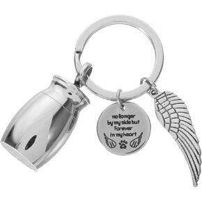 Luxshiny Small Keepsake Urn Keychain Mini Memorial Ashes Holder Key Chain Ashes Keepsake Remembrance Sympathy Gift in Memory of Loved One Dad Mom