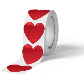 Glitter Heart Stickers, 1.5" Shiny Heart Stickers for Kids Reward, Classroom Teacher Supplies, Heart Decorations for Valentine's Day, Wedding, Anniversaries (500 Pcs, Gold)