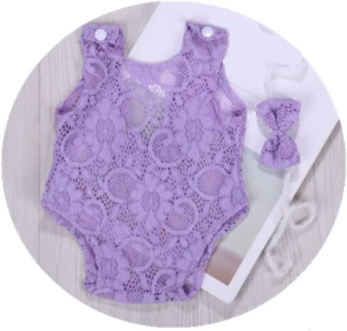 الوليد طفلة التصوير الدعائم وتتسابق لطيف القوس غطاء الرأس الدانتيل رومبير الطفل صور تبادل لاطلاق النار الدعائم الأرجواني 0-2 شهر in Kuwait