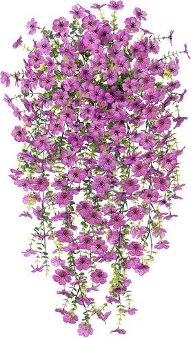 زهور اصطناعية معلقة للنباتات الصناعية في الهواء الطلق لتزيين الربيع والصيف، عبوتان من الحرير الملون المزيف بأقحوان واقعي وزهور خارجية مقاومة للأشعة فوق البنفسجية للشرفة ونافذة ديكور الفناء (برتقالي) in Saudi Arabia