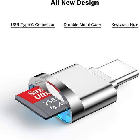 قارئ بطاقات USB C Micro SD، قارئ بطاقات USB من النوع C إلى Micro SD SDHC SDXC OTG، قارئ بطاقات ذاكرة من النوع C TF متوافق مع iPhone 15/15 Plus/15 Pro/15 Pro Max، Galaxy S24 S23، iPad Pro، Mac، MacBook in Saudi Arabia