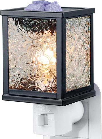 CVHOMEDECO. شمع كهربائي مغربي يذوب الشمع الكهربائي للشموع المعطرة، ويذوب الشمع، والفطائر والزيوت العطرية، وديكور الإضاءة الليلية، مربع، زجاج شفاف in Saudi Arabia