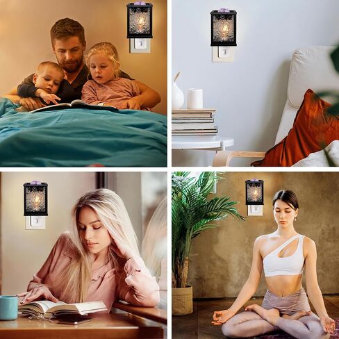 CVHOMEDECO. شمع كهربائي مغربي يذوب الشمع الكهربائي للشموع المعطرة، ويذوب الشمع، والفطائر والزيوت العطرية، وديكور الإضاءة الليلية، مربع، زجاج شفاف in Saudi Arabia