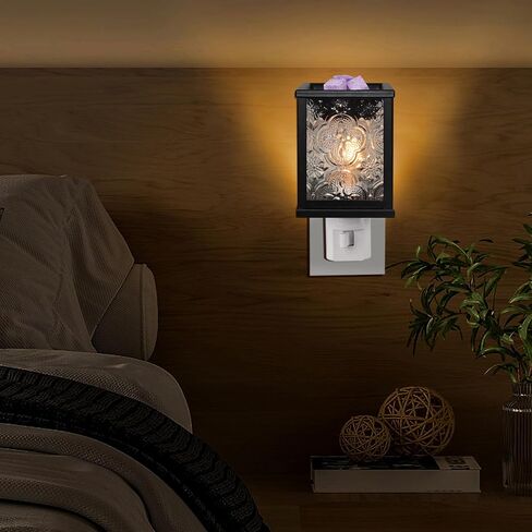 CVHOMEDECO. شمع كهربائي مغربي يذوب الشمع الكهربائي للشموع المعطرة، ويذوب الشمع، والفطائر والزيوت العطرية، وديكور الإضاءة الليلية، مربع، زجاج شفاف in Saudi Arabia