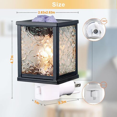 CVHOMEDECO. شمع كهربائي مغربي يذوب الشمع الكهربائي للشموع المعطرة، ويذوب الشمع، والفطائر والزيوت العطرية، وديكور الإضاءة الليلية، مربع، زجاج شفاف in Saudi Arabia