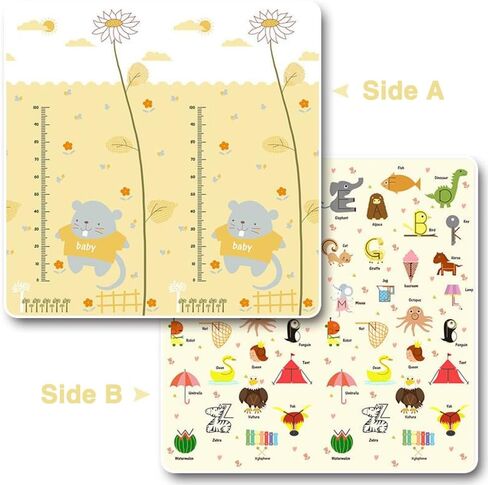 XIFAMNIY Xifanmiy Foldable Foam Baby Play Mat, 79 * 71 inch 0.6'' Thicken Extra Large Waterproof Activity Playmats for Babies,Toddlers, Infants,Baby Play Mat for Floor Indoor Outdoor (Animals) in Saudi Arabia